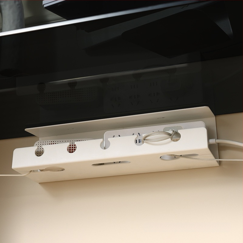 Gestionare cabluri sub birou – cutie-slot pentru cabluri, organizare fire, montaj fără găuri