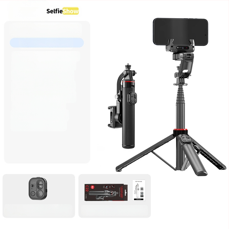 Rankinis stabilizatorius C16 — 360° panoraminis gimbal, veido sekimas, išmaniojo telefono laikiklis; ABS + aliuminio lydinys, Bluetooth, nuotolinis valdymas