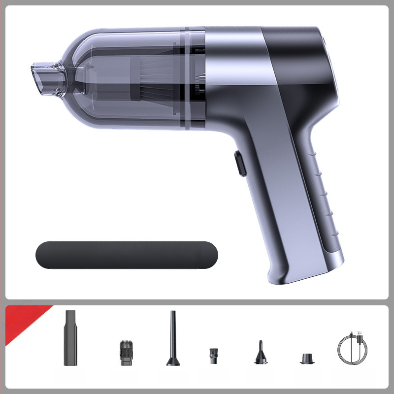 Belaidė rankinė dulkių siurblys automobiliui — trys viename, 7.4V, 55W, siurbimo galia 9000Pa, belaidis, drėgnas ir sausas
