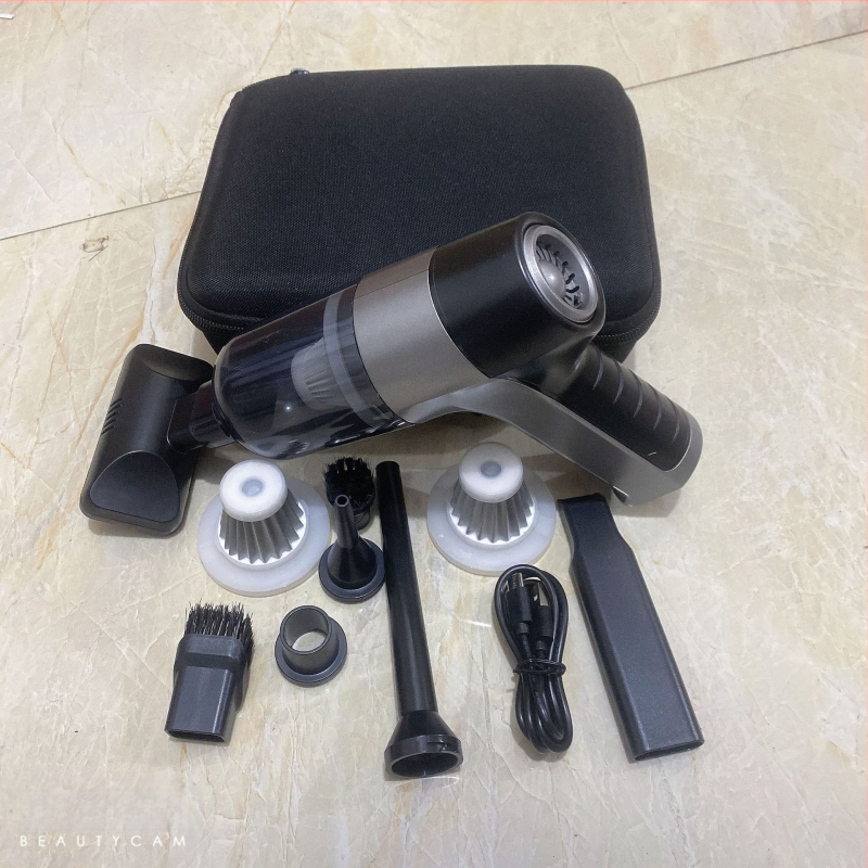 Belaidė rankinė dulkių siurblys automobiliui — trys viename, 7.4V, 55W, siurbimo galia 9000Pa, belaidis, drėgnas ir sausas