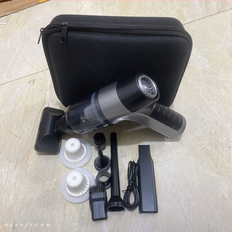 Belaidė rankinė dulkių siurblys automobiliui — trys viename, 7.4V, 55W, siurbimo galia 9000Pa, belaidis, drėgnas ir sausas