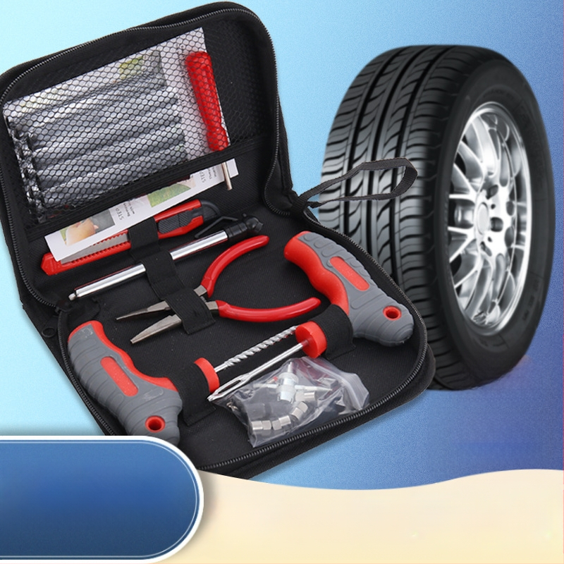 Kit de reparații anvelope, 34 piese, în geantă de pânză, Hongfeng Tools