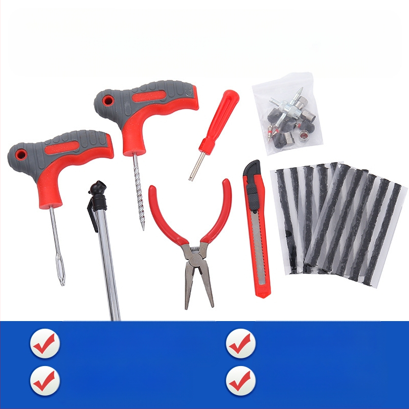 Σετ επισκευής ελαστικών έκτακτης ανάγκης, 34 τεμάχια, σε υφασμάτινη τσάντα, Hongfeng Tools