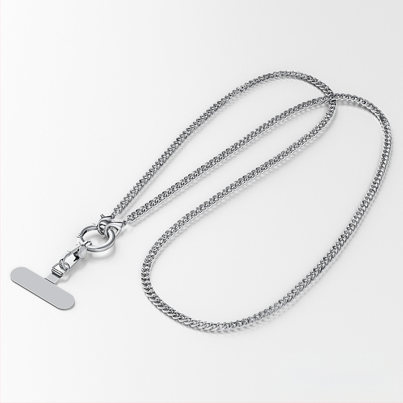 Lanyard pre mobilný telefón s kovovým remienkom a kovovou sponou, elektrolytický povrch, unisex, kovový klip