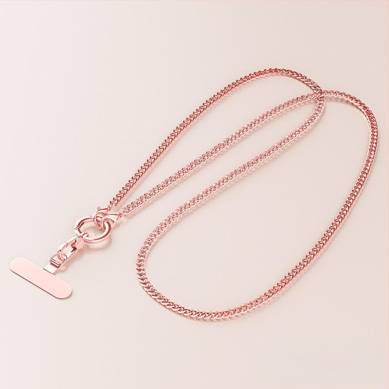 Lanyard pre mobilný telefón s kovovým remienkom a kovovou sponou, elektrolytický povrch, unisex, kovový klip