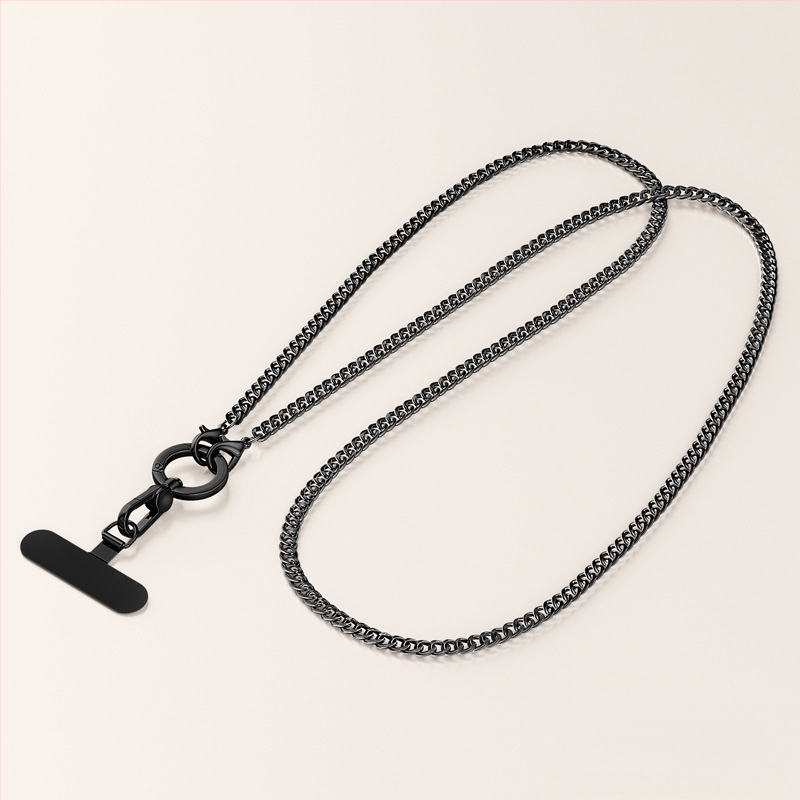 Lanyard pre mobilný telefón s kovovým remienkom a kovovou sponou, elektrolytický povrch, unisex, kovový klip