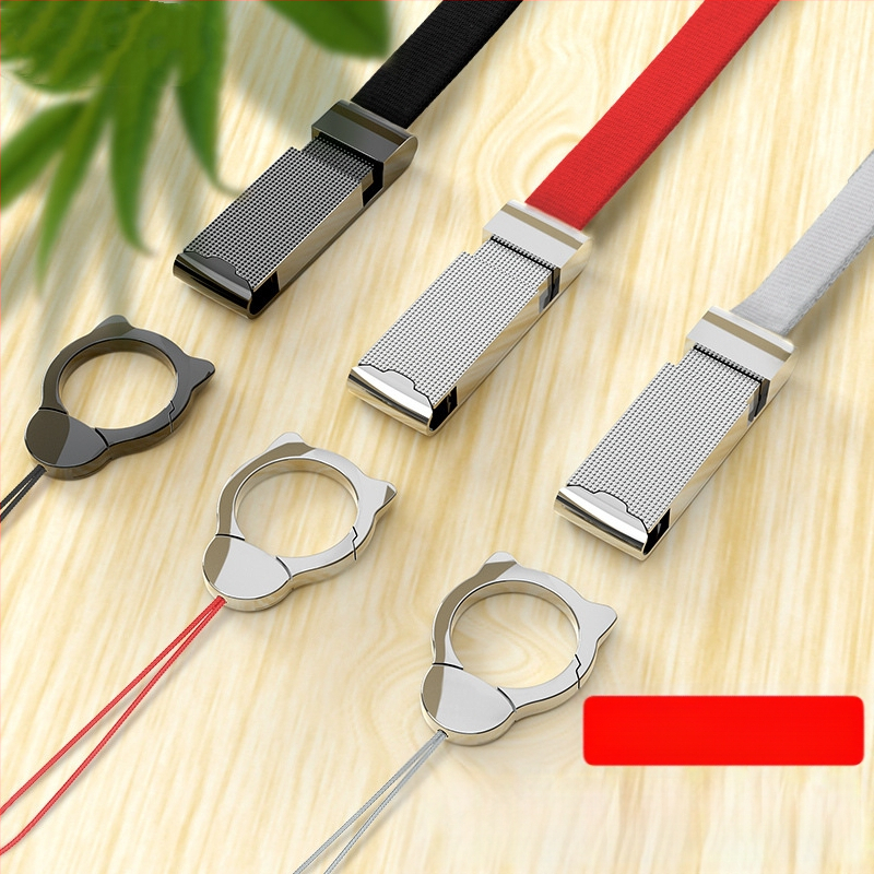 Lanyard na mobilný telefón s odnímateľným nylonovým šnúrou, kovovou sponou, elektroplakovaným kovom a potlačou loga