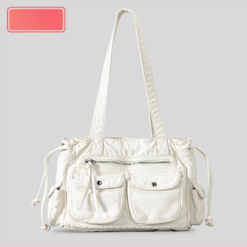 Geantă subraț PU, formă oriizontală pătrată, închidere cu bandă, buzunar pentru telefon în interior, cu strat interior