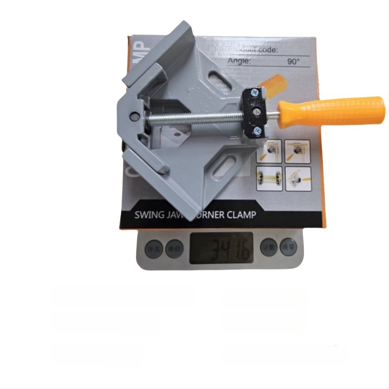 Mini kampinis spaustukas medienai su vienos rankenos mechanizmu – 90°, greitas fiksavimas medienai, nuotraukų rėmams ir akvariumo stiklui