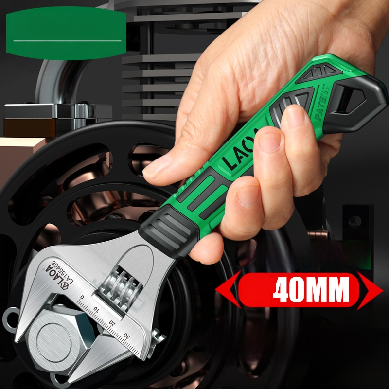 Old A reguliuojamas raktas – daugybinis įrankis voniai ir santechnikai, pramonės klasė, didelis atidarymas, iš chromo-vanadžio plieno, šilumos apdorojimas