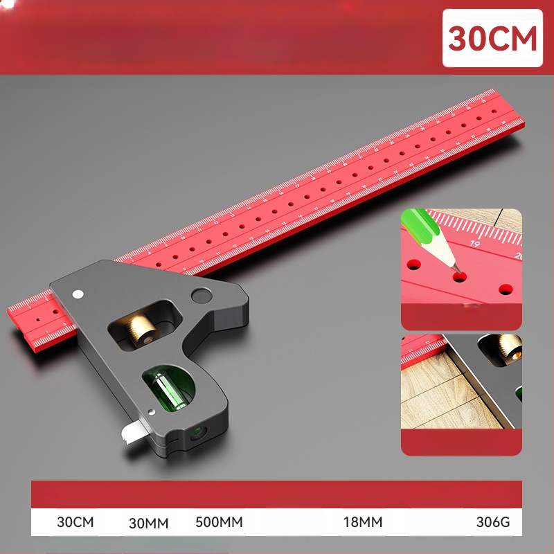 90 laipsnių medienos darbams liniuotė ir daugelio funkcijų kampinė liniuotė – storinta, aukštos tikslumo universali kombinuota kampinė liniuotė