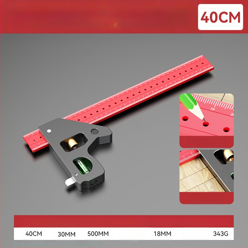 90 laipsnių medienos darbams liniuotė ir daugelio funkcijų kampinė liniuotė – storinta, aukštos tikslumo universali kombinuota kampinė liniuotė