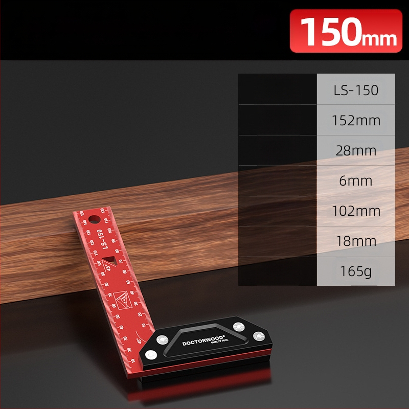 Kõrge täpsusega paksenenud laia istmega 90-kraadine alumiiniumist ruut