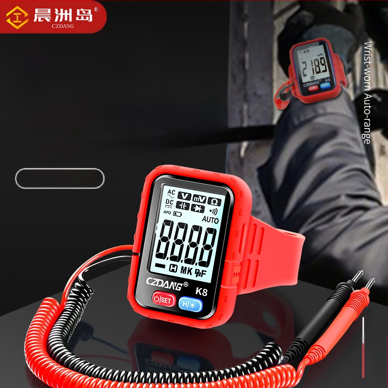 Skaitmeninis multimetras su aukšto tikslumo, daugiafunkcis, su apšviesta riešo juosta