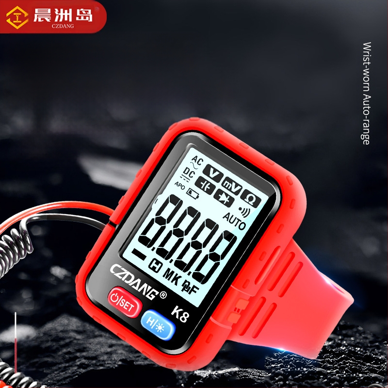 Skaitmeninis multimetras su aukšto tikslumo, daugiafunkcis, su apšviesta riešo juosta