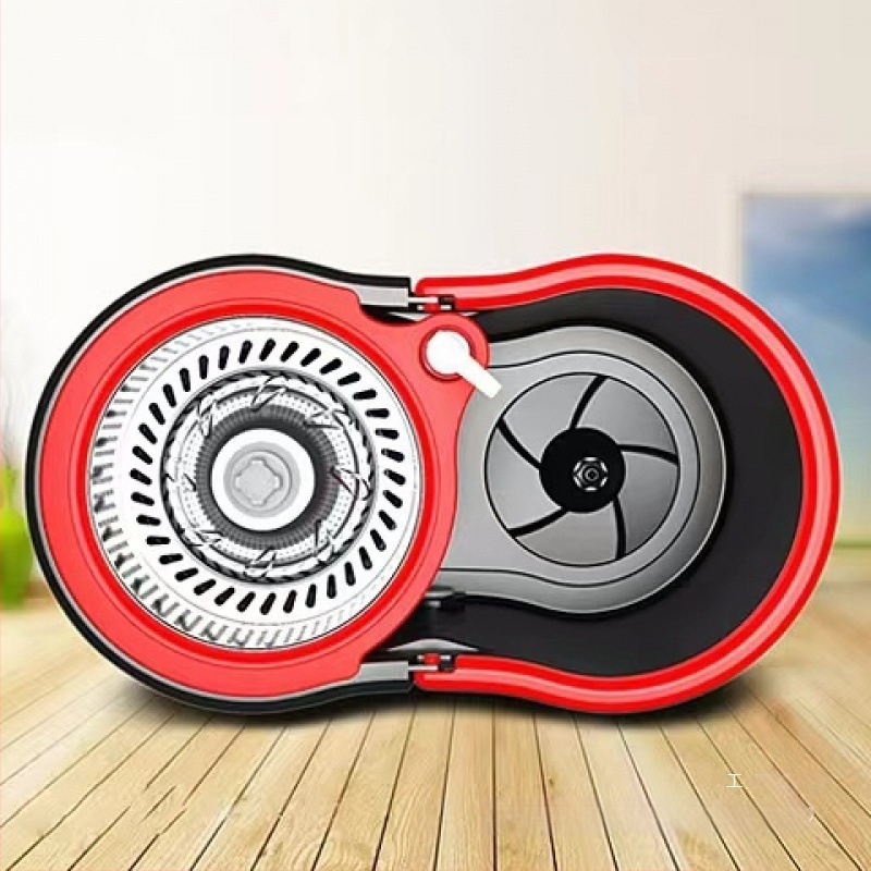 Σετ κάδου για σφουγγάρισμα με περιστρεφόμενο μηχανισμό στύψιμο, πανί από μικροϊνές, ράβδος από ανοξείδωτο ατσάλι, απόστραγγιση 50–60%, ικανότητα φόρτωσης κάτω από 10 kg