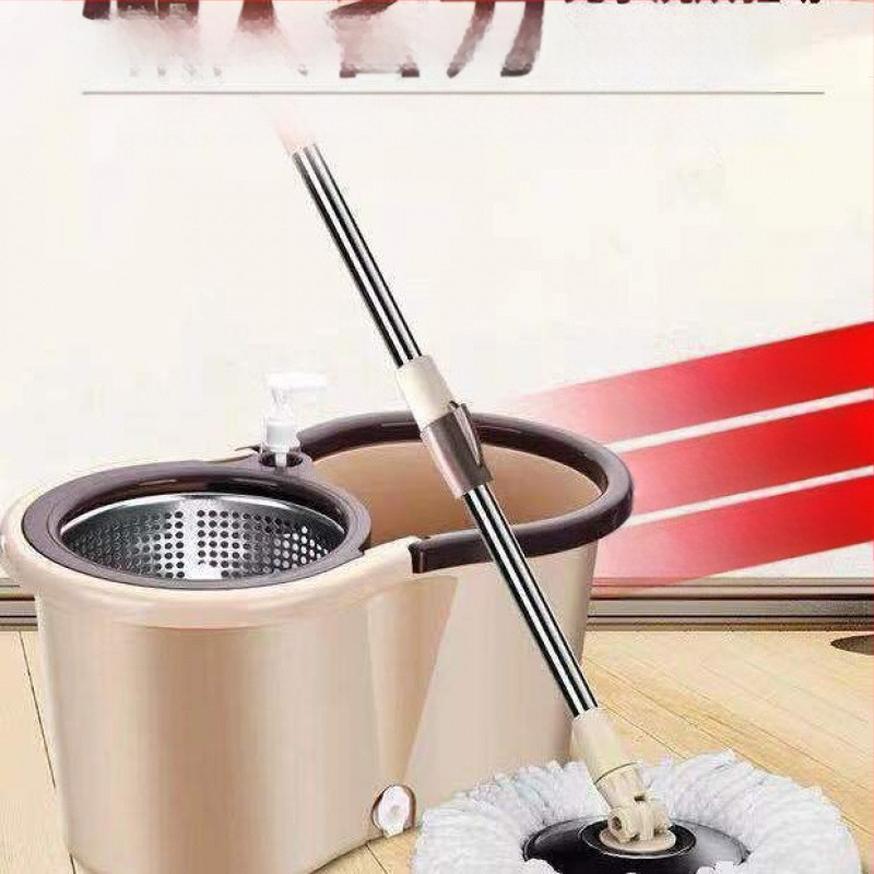 Σετ κάδου για σφουγγάρισμα με περιστρεφόμενο μηχανισμό στύψιμο, πανί από μικροϊνές, ράβδος από ανοξείδωτο ατσάλι, απόστραγγιση 50–60%, ικανότητα φόρτωσης κάτω από 10 kg