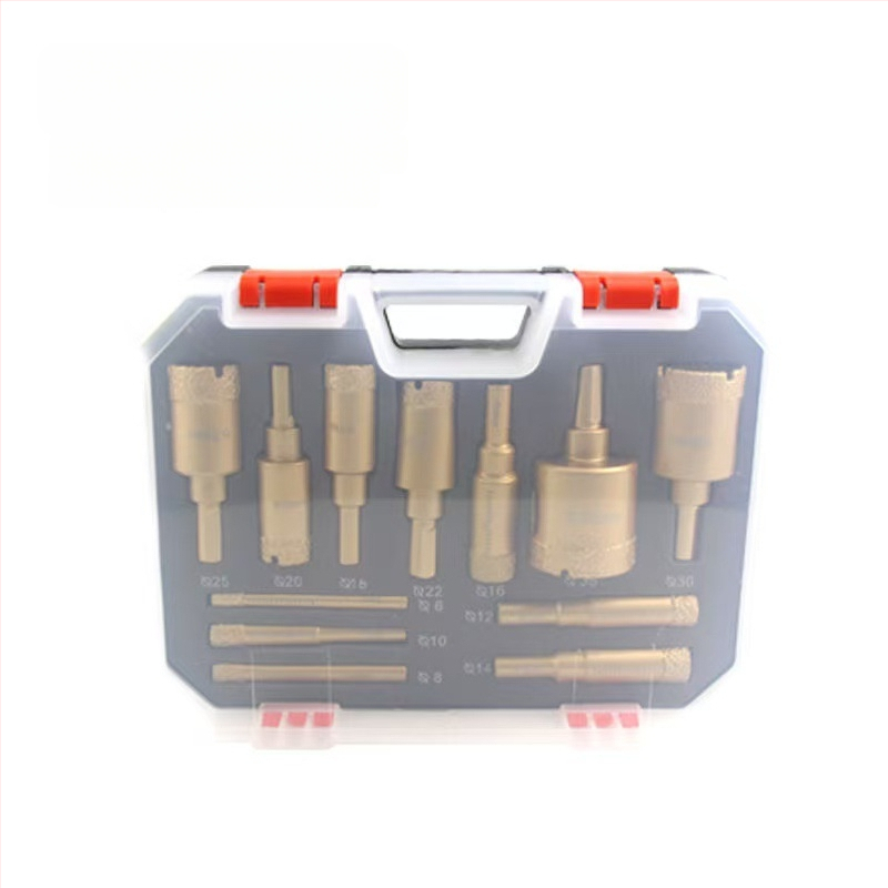 Комплект за сухо пробиване на дупки в плочки — за гранит, мрамор, витрифициран порцелан и керамични камъни