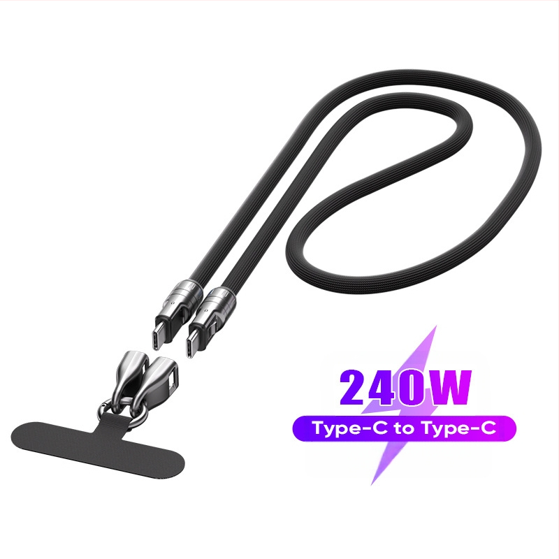 Nothing USB-C 2-v-1 kábel s šnúrkou, PD rýchlonabíjanie, telo zliatiny, maximálny výstup 48V 5A