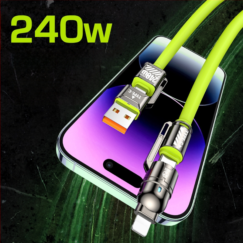 HC 4‑v‑1 rýchly nabíjací dátový kábel s Lightning a USB-C, až 60W