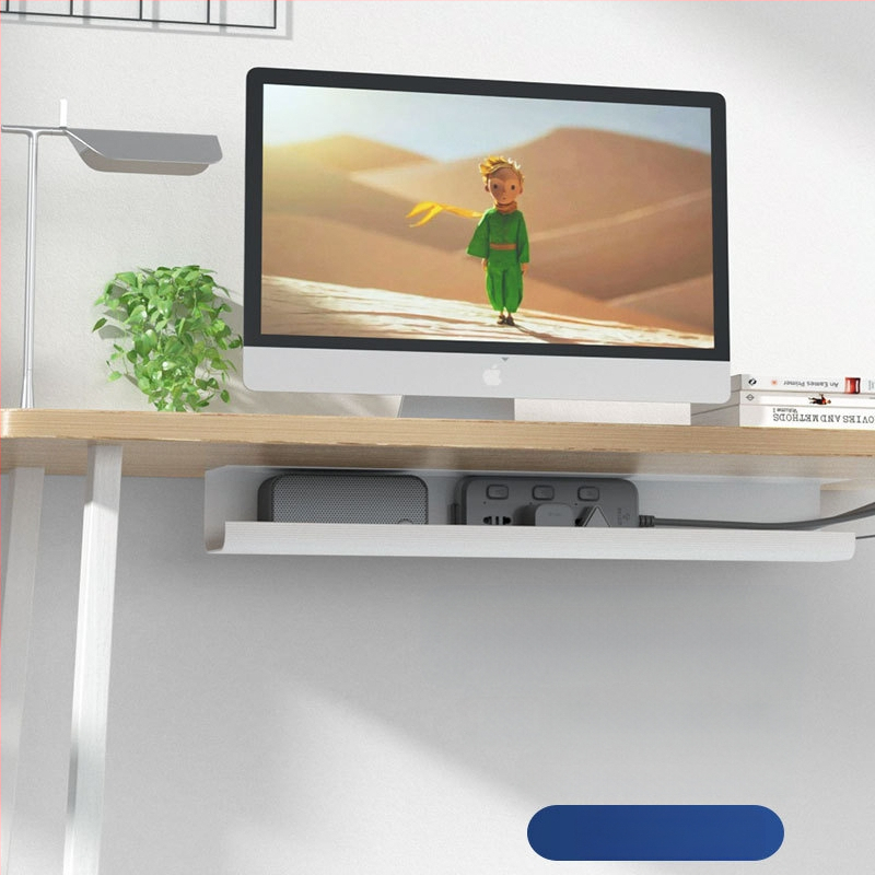 Raft de gestionare a cablurilor sub birou, PVC, cutie de organizare a cablurilor, fără găuri