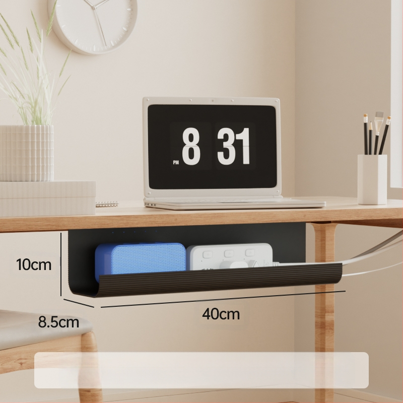 Raft de gestionare a cablurilor sub birou, PVC, cutie de organizare a cablurilor, fără găuri