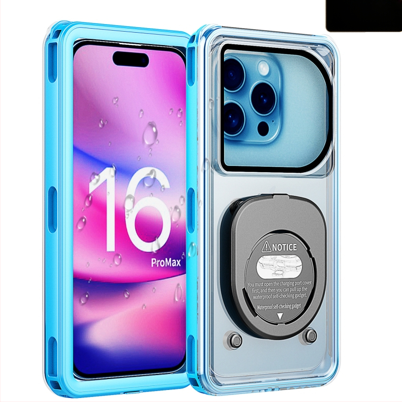 Husă impermeabilă pentru iPhone 16 Plus — până la 30 m sub apă, ecran tactil subacvatic, material PC