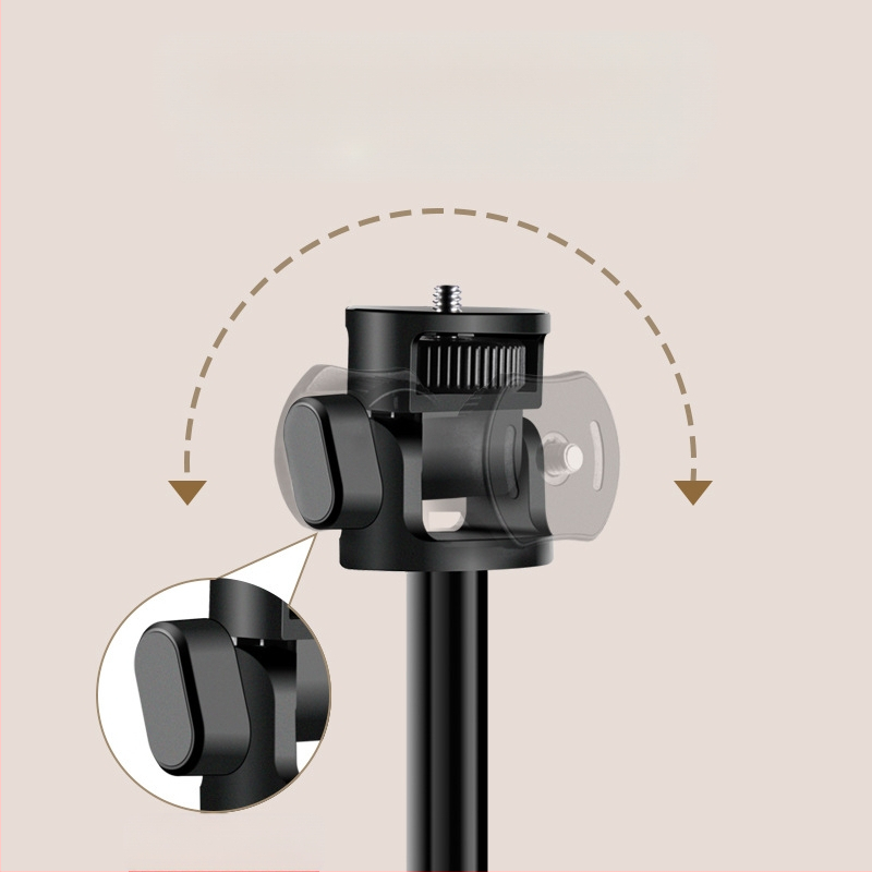 Телефонна селфи-стойка за лайв стрийминг с алуминиева телескопична светлинна стойка и преносим трипод