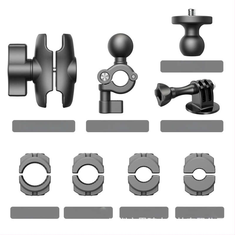Baza za retrovizor motocikla s nosačem za telefon i akcijsku kameru | Materijal: najlon + vlakna | Model: GP377A-L/GP377B-L | Kompatibilno s GoPro, Insta360, DJI, Xiaoyi | Moguć ispis logotipa