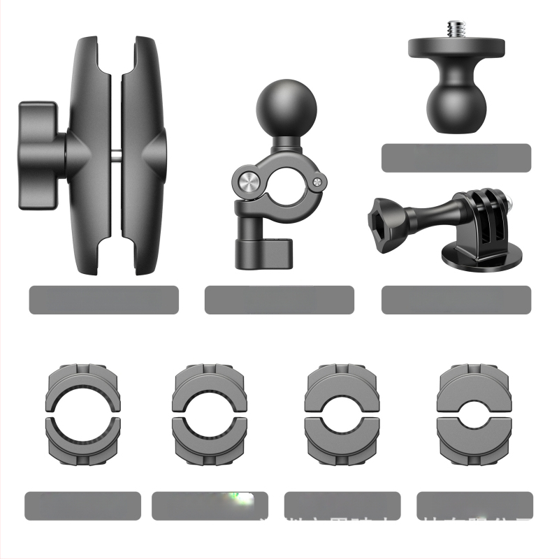 Baza za retrovizor motocikla s nosačem za telefon i akcijsku kameru | Materijal: najlon + vlakna | Model: GP377A-L/GP377B-L | Kompatibilno s GoPro, Insta360, DJI, Xiaoyi | Moguć ispis logotipa