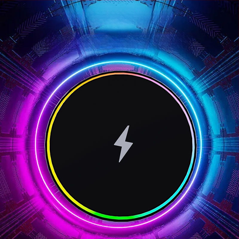 MagSafe auto bezvadu uzlāde ar riņķveida RGB apgaismojumu – 15W, QC3.0, magnētiskā uzlāde iPhone