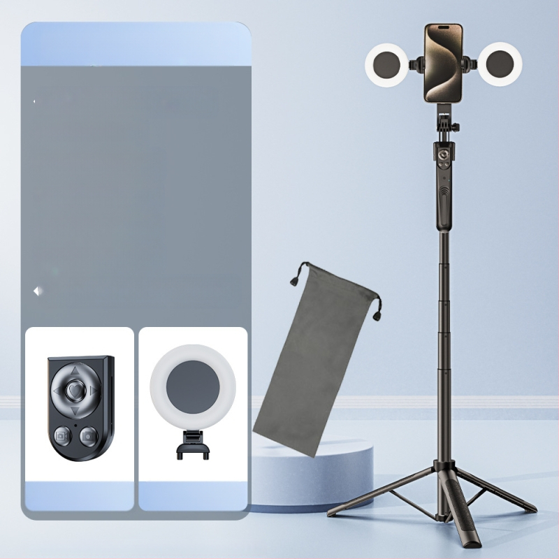 Μονόποδο για σέλφι με AI παρακολούθηση προσώπων και ενσωματωμένο στήριγμα κάμερας, κράμα αλουμινίου, περιστροφή κατά 360° κάθετα, περιστροφή κατά 180° οριζόντια, βάρος 620 g