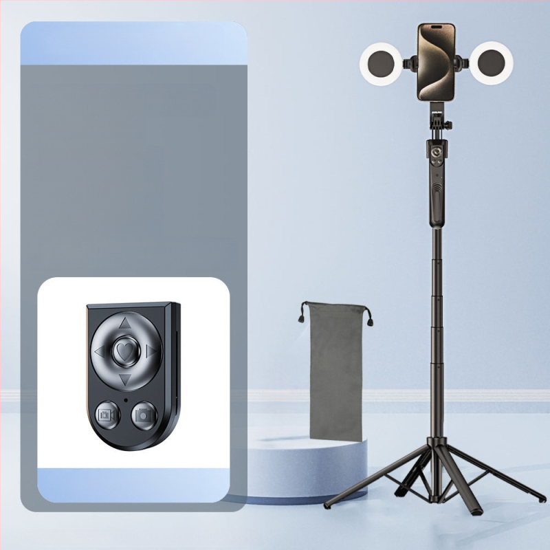 Μονόποδο για σέλφι με AI παρακολούθηση προσώπων και ενσωματωμένο στήριγμα κάμερας, κράμα αλουμινίου, περιστροφή κατά 360° κάθετα, περιστροφή κατά 180° οριζόντια, βάρος 620 g