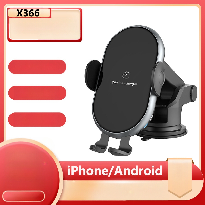 Универсален държач за телефон за автомобилен въздуховод с безжично зареждане 15W, сензорна активизация, QC3.0, 5V3A