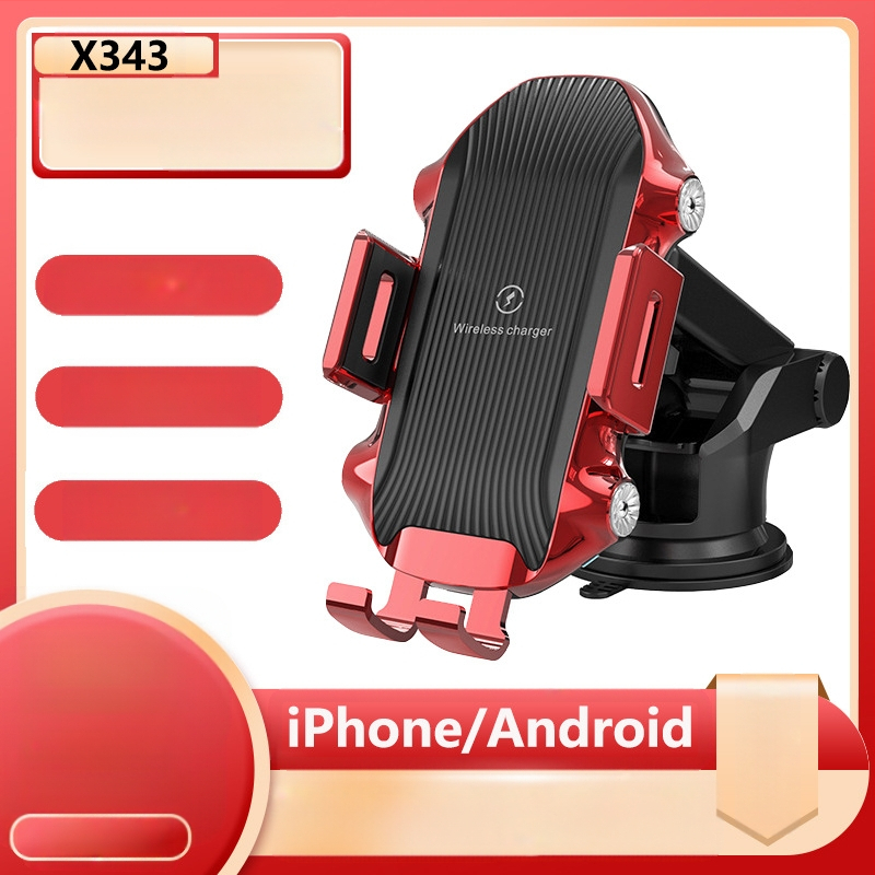 Универсален държач за телефон за автомобилен въздуховод с безжично зареждане 15W, сензорна активизация, QC3.0, 5V3A