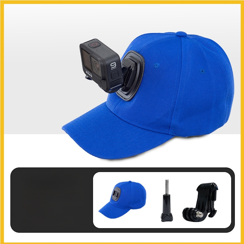 Baseball kapa za GoPro, Yi i SJCam akcijske kamere - produženi obod, Khaki marka, s ispisanim logom