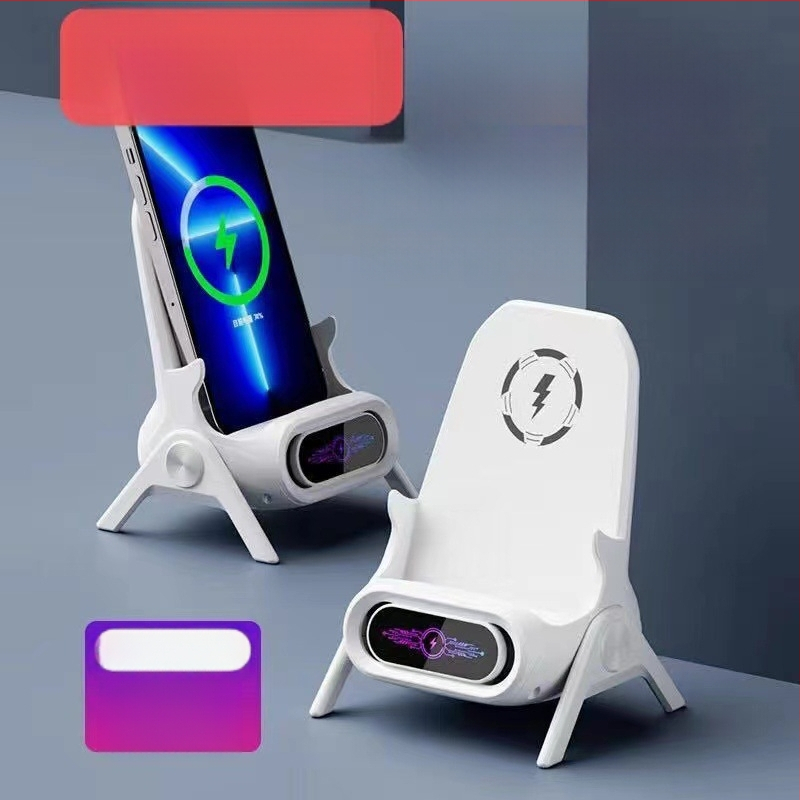 Безжично зарядно за мобилен телефон със стойка за настолен монтаж за хоризонтално или вертикално ползване, QC3.0, 2 A, 15 W, Бързо зареждане