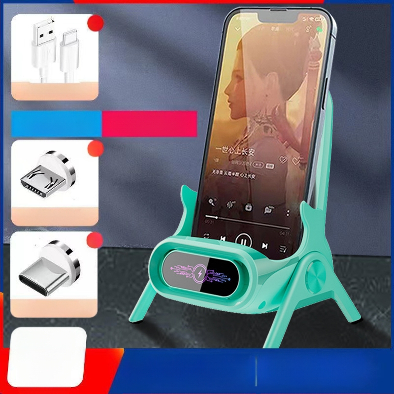 Безжично зарядно за мобилен телефон със стойка за настолен монтаж за хоризонтално или вертикално ползване, QC3.0, 2 A, 15 W, Бързо зареждане