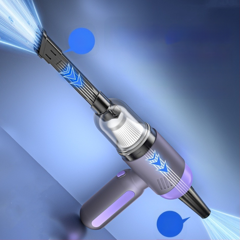 Belaidės dulkių siurblys automobiliui ir namams – galingas siurbimas 16 000 Pa, 120 W, įkraunamas, sterilizavimas ir pūtimo funkcija.