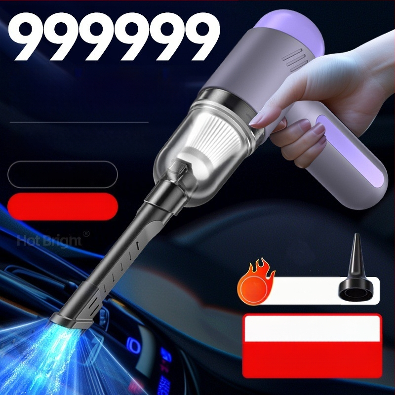 Belaidės dulkių siurblys automobiliui ir namams – galingas siurbimas 16 000 Pa, 120 W, įkraunamas, sterilizavimas ir pūtimo funkcija.