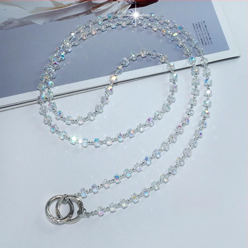 Dugački kaiš za telefon s kristalnim perlama Ny236, ručna izrada, najlonska užad, metalna kopča