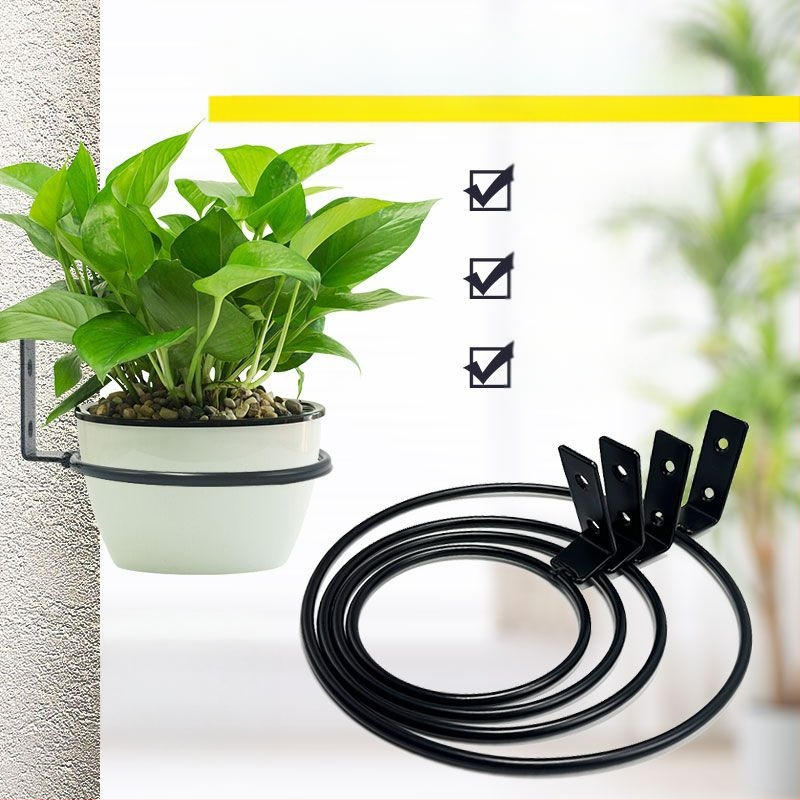 Sieninis apskrito geležies gėlių vazonų laikiklis lauko naudojimui