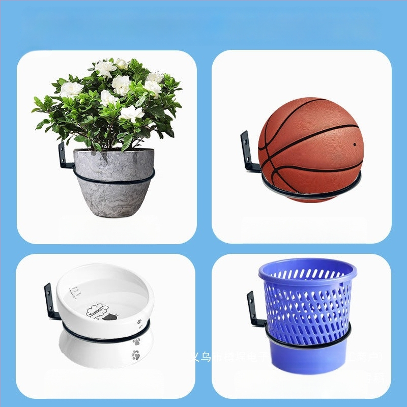 Sieninis apskrito geležies gėlių vazonų laikiklis lauko naudojimui