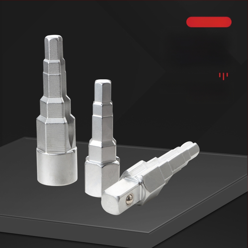 Трещотков ключ с пагодова връзка, стъпкови глави и четириглав квадратна глава за демонтаж на клапан