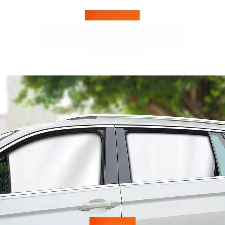 Magnetinė automobilių langų skydelis - sidabru dengtas audinys, atspindintis, šilumos izoliacija, pritaikomas, universalus montavimas