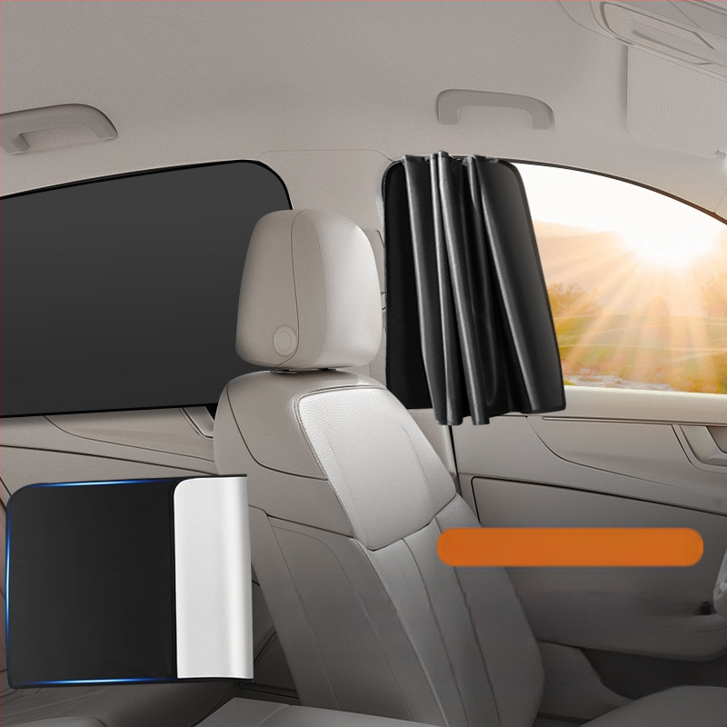 Magnetinė automobilių langų skydelis - sidabru dengtas audinys, atspindintis, šilumos izoliacija, pritaikomas, universalus montavimas