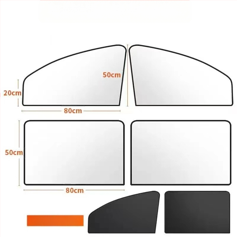 Magnetinė automobilių langų skydelis - sidabru dengtas audinys, atspindintis, šilumos izoliacija, pritaikomas, universalus montavimas