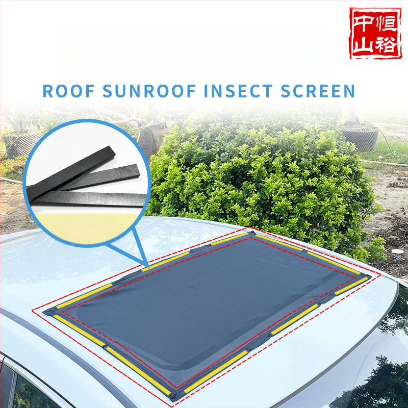 Automobilio stogo lango tinklinė užuola, nuo uodų, permatoma, kabantis montavimas, bendriems modeliams, palaiko logotipo spaudą