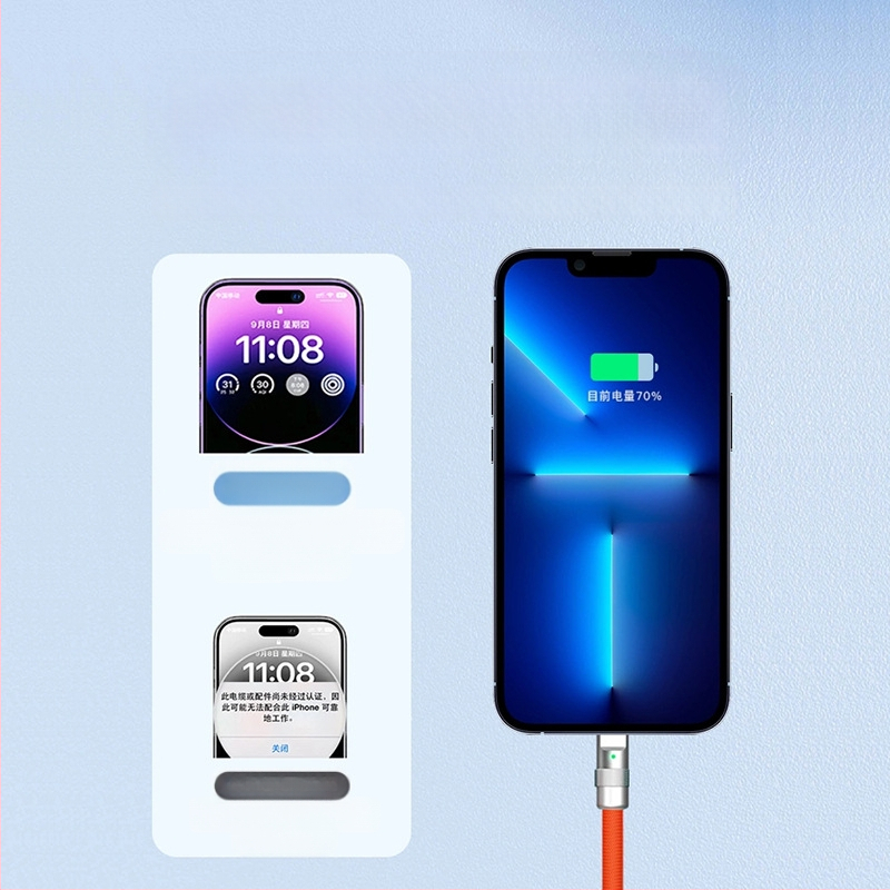 Xinyan Apple PD nabíjací kábel pre iPhone 14 – Viac rozhraní: Lightning, USB-C, Micro USB, Mini USB; Pletený kábel, 120W rýchle nabíjanie