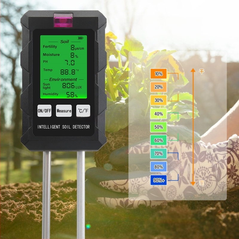 Δοκιμαστής εδάφους 6 σε 1 με μετρήσεις pH, υγρασίας, φωτεινότητας και γονιμότητας | Μοντέλο THE01879, Κωδικός προϊόντος 1000509934